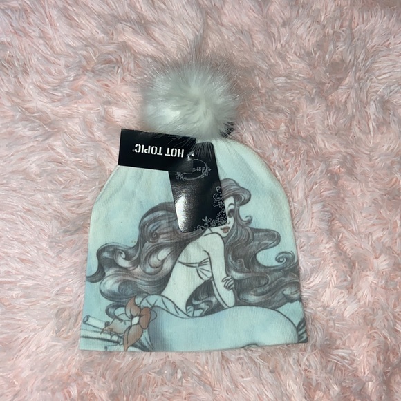 Disney Ariel Sketchy Art White Pom Beanie - Picture 4 of 5